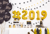 Topper na tort Sylwester Happy New Year złoty 24 cm