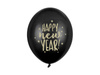 Balony 30cm, Happy New Year, Pastel Black (1 op. / 6 szt.)