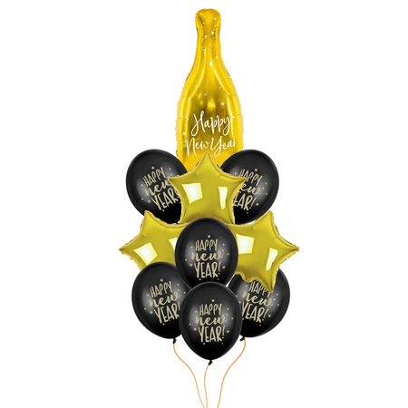 Zestaw balonów Premium 1 - Sylwester 2026 - Szampan złoty