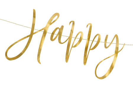 Baner Sylwester Happy New Year złoty 66 x 18 cm