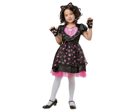 Zestaw dla dzieci Kotek (sukienka, opaska, rękawiczki), rozm.110/120 cm