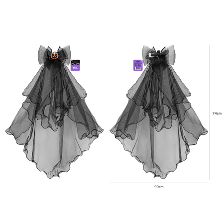 Welon LED kokarda i dynia Halloween czarny
