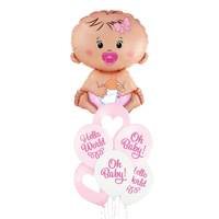 Zestaw balonów BOBAS - różowy - opcja hel