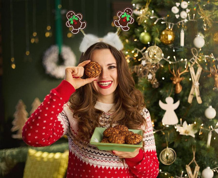 Opaska na głowę z motywem 'Świąteczne Pierniki' na Boże Narodzenie