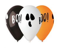 Balony lateksowe Premium Hel Boo Halloween 33 cm 5 szt.