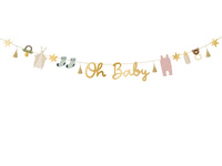 Baner Baby Shower Oh Baby złoty 2,5 m
