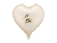 Balon foliowy Walentynki Serce Love kremowy 45 cm