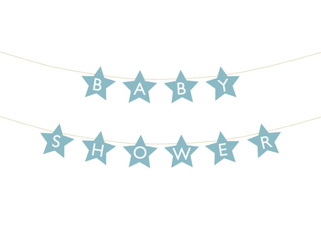 Baner Baby shower, 290x16.5 cm, jasny niebieski