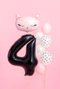 Balon foliowy Cyfra 4 czarny 86 cm