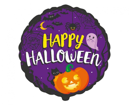 Balon foliowy 18" FX - Happy Halloween, pakowany