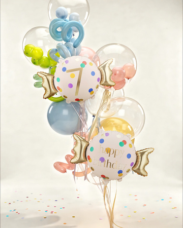 Balon foliowy Cukierek 7 urodziny Happy 7 Birthday 61 x 37 cm