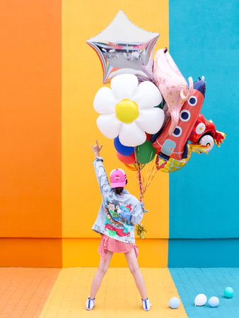 Balon foliowy Rakieta, 44x115cm, mix
