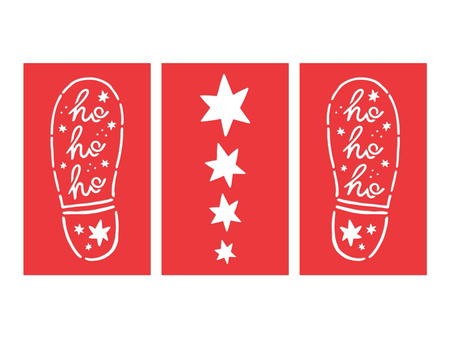 Dekoracja świąteczna ślady Mikołaja mix 16.5 x 27.5 cm, 3 szt.