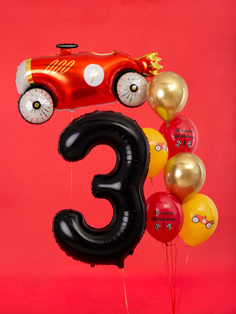 Balon foliowy Cyfra 3 czarny 86 cm