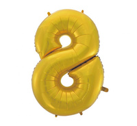 Balon foliowy Cyfra 8 matowy złoty 92 cm