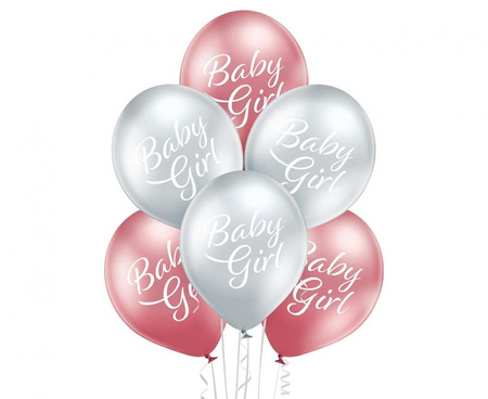 Balony D11 Baby Girl 1C2S, 6 szt.