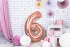 Balon foliowy Cyfra 6 różowe złoto 86 cm
