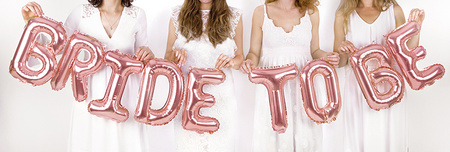 Balon foliowy Bride to be, 340x35cm, różowe złoto