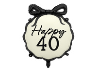 Balon foliowy pastylka Happy ''40'', 47,5x45 cm, mix