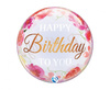 Balon Takara BUBBLE BALLOON Birthday To You Pink Peonies, 22"