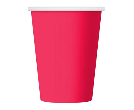 Kubeczki papierowe jednokolorowe magenta 250 ml 6 szt.