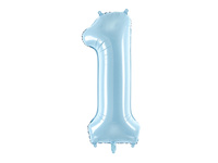 Balon foliowy Cyfra 1 jasnoniebieski 86 cm