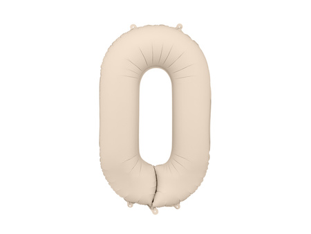 Balon foliowy Cyfra 0 jasny beż 86 cm