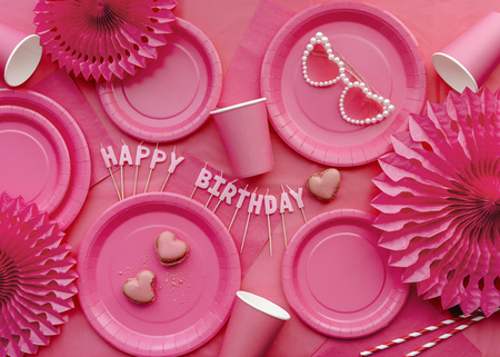 Talerzyki papierowe różowe 18 cm 6 szt. PartyDeco