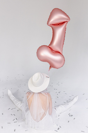 Balon foliowy Penis różowe złoto 55,5 x 112 cm