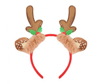 Opaska na głowę poroże renifera czerwona dla dorosłych Boże Narodzenie