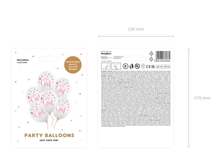 Balony 30cm, It's a Girl, P. Pure White (1 op. / 6 szt.)