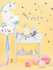 Topper na tort Happy Birthday, srebrny, 22,5cm