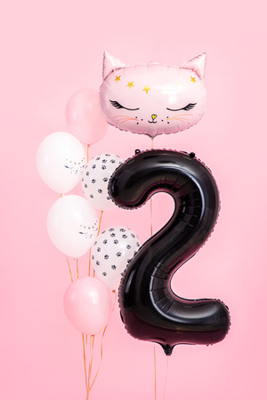 Balon foliowy Cyfra 2 czarny 86 cm