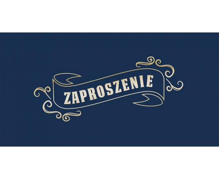 Zaproszenie ogólne granatowe 17 x 8,5 cm 10 szt.