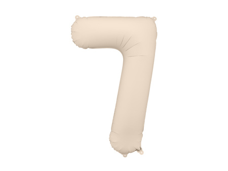 Balon foliowy Cyfra 7 jasny beż 86 cm
