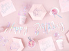 Talerzyki papierowe Happy B'day! jasny pudrowy róż 20 cm 6 szt.