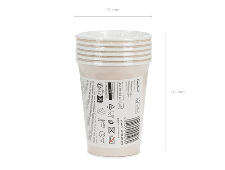 Kubeczki papierowe beż 250 ml 6 szt.