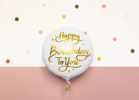 Balon foliowy Happy Birthday To You biały 35 cm