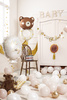 Balon foliowy Baby Shower Grzechotka miś brązowy 61 x 88 cm