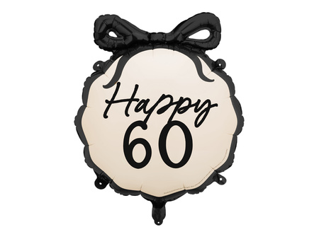 Balon foliowy pastylka Happy ''60'', 47,5x45 cm, mix