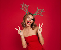 Opaska na głowę świąteczna rogi renifera brązowa na Boże Narodzenie