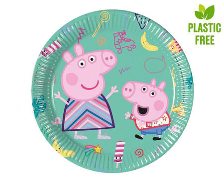 #PT20 Talerzyki pap. Peppa Pig, next generation, 20 cm, 8 szt. (plastic-free)