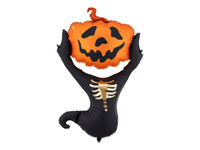 Balon foliowy Strach na wróble Halloween czarno-pomarańczowy 60 x 100 cm
