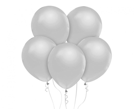 Balony Beauty&Charm, metaliki srebrne 12"/