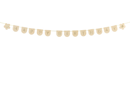 Baner filcowy Happy Birthday Girl, różowy, 3m
