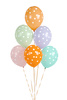 Balony lateksowe Kropki mix 30 cm 6 szt.
