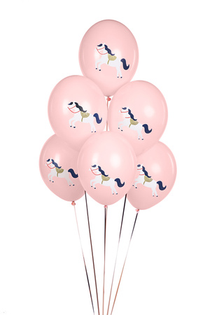 Balony 30 cm, Konik, Pastel Pale Pink (1 op. / 6 szt.)