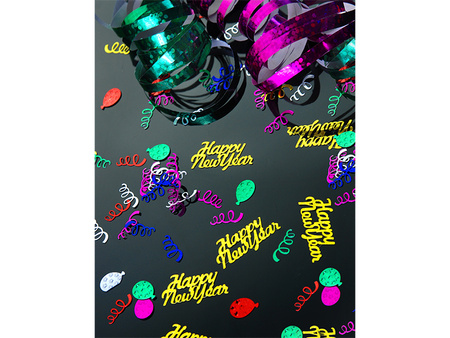 Konfetti Sylwester Happy New Year złote 4 x 2 cm 3 g