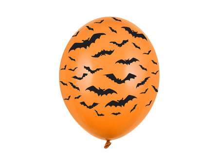 Balon lateksowy Nietoperze Pastel Halloween pomarańczowy 30 cm