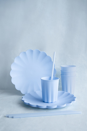 Słomki plastikowe, 23 cm, błękitny (1 op. / 12 szt.)